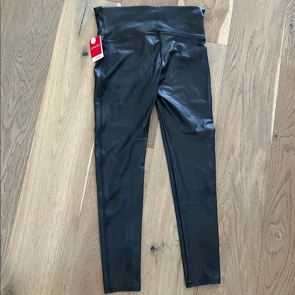 SPANX Black Faux Leather Leggings
